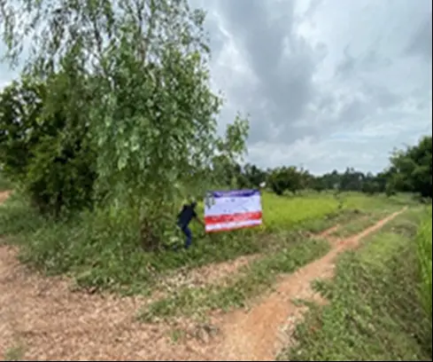 ที่ดินโฉนดเลขที่ 9952 เลขที่ดิน 6 ตำบลหนองผือ อำเภอเขมราฐ จังหวัดอุบลราชธานี  เนื้อที่ประมาณ 16 ไร่ 95 ตารางวา